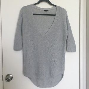 Express V-neck Gray Knit Sweater